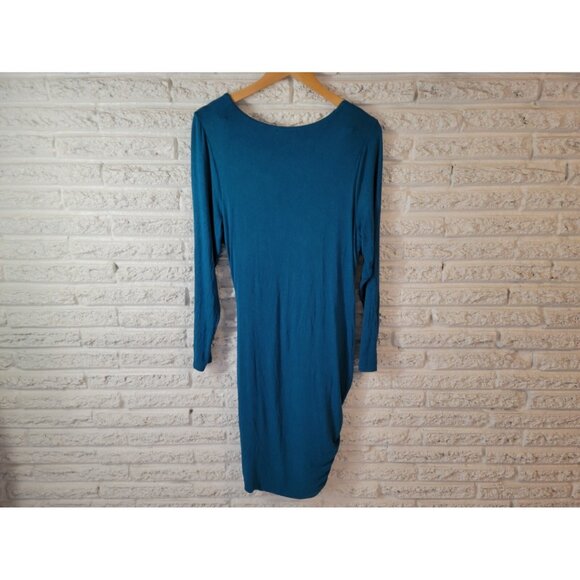 Venus Womens Dress Extra Large XL Bodycon Long Sleeve Blue Pullover BLU127E - Picture 6 of 11